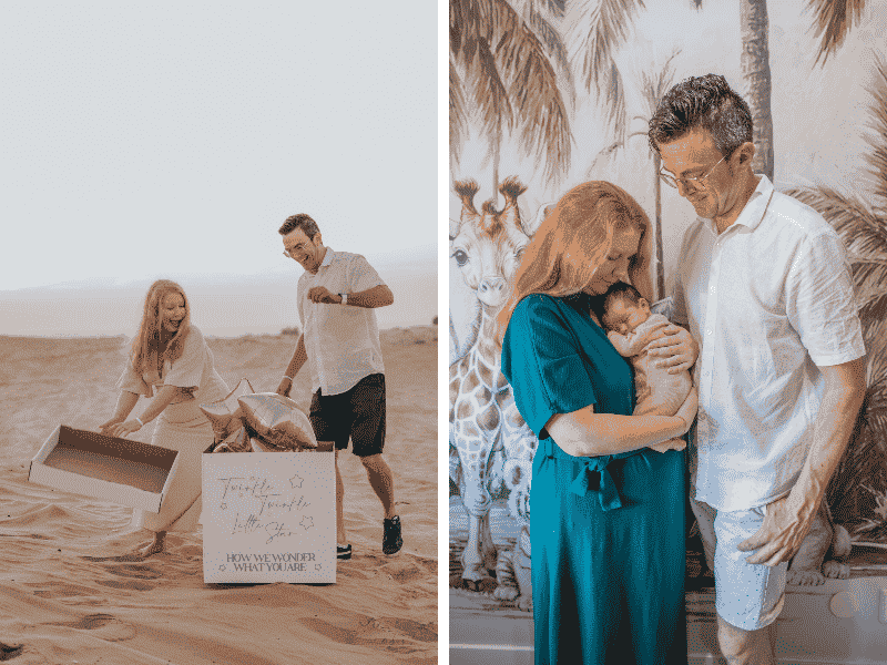 Pacientes con su hija en brazos