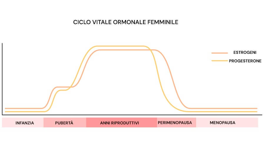 Infografica del ciclo ormonale femminile