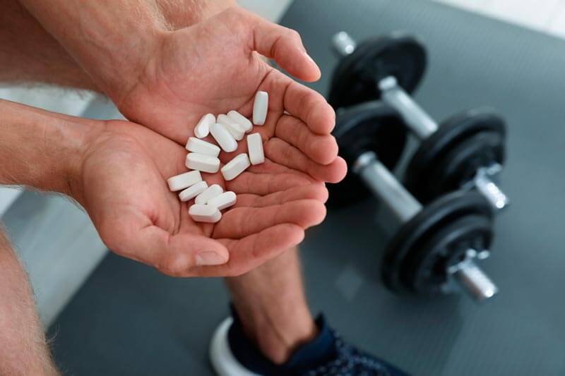 Man taking anabolic steroids