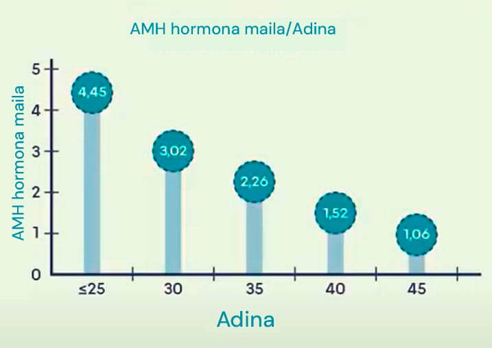 AMH hormona balioen infografia