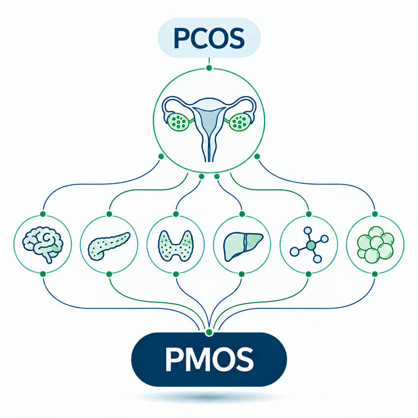 Infographic about PMOS and PCOS