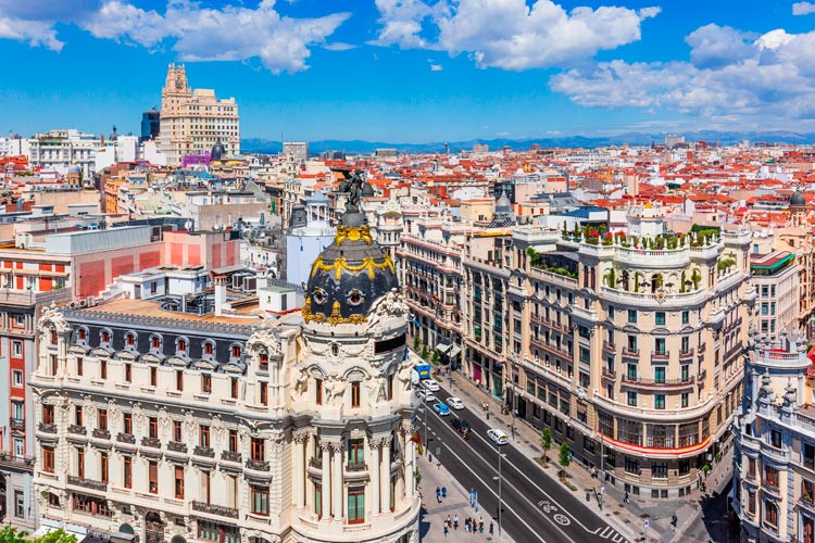 Imagen panorámica de Madrid Gran Vía