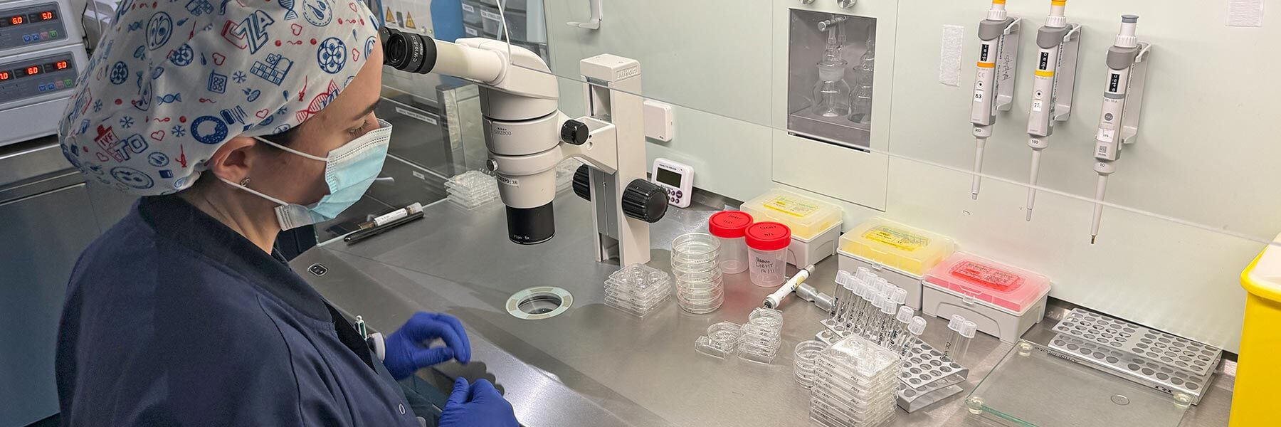 Embriologo che analizza l'infertilità immunologica